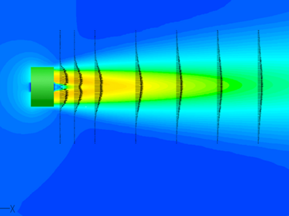 CFD-Simulation des Propellerstrahls für ein Tauchruehrwerk der Firma WILO