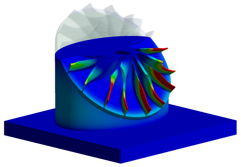3D-Drucksimulation eines Radialimpellers